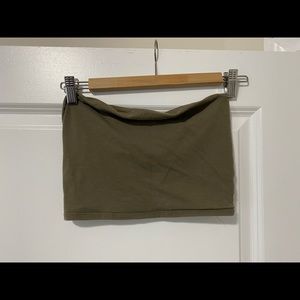 olive green tube top